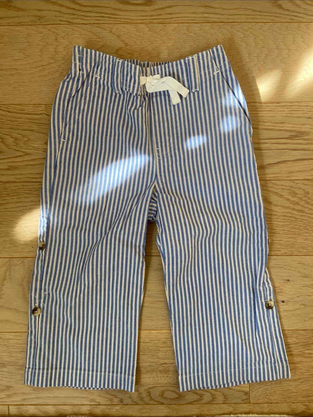 Janie and Jack Blue & White Striped Pull-On Pants